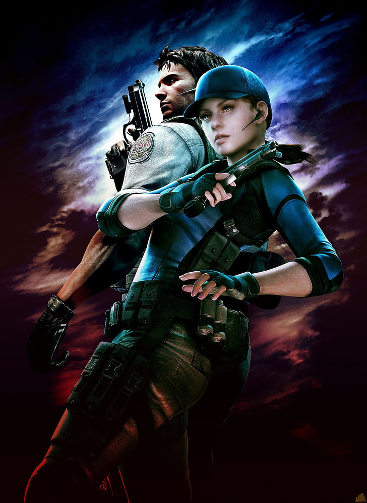 Обитель зла Джилл Валентин Крис Редфилд 2192x3000 Видеоигры Resident Evil HD Art, Обитель зла, Джилл Валентайн, HD обои, телефон обои