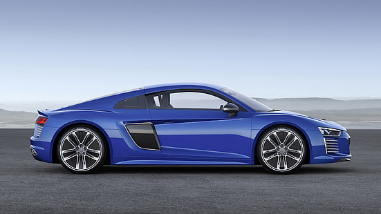 2016, Audi R8, страничен изглед, синя кола, 2016, audi r8, страничен изглед, синя кола, HD тапет HD wallpaper