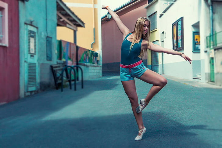 Street dance girl, girl, dance, city, street, HD wallpaper