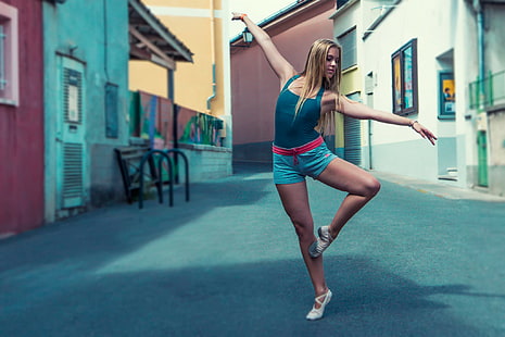Уличный танец девушка, девушка, танец, город, улица, HD обои HD wallpaper
