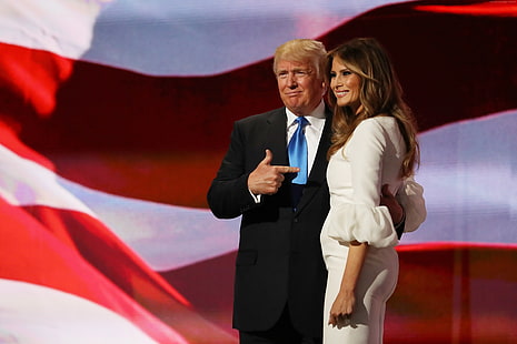 Президент США Мелания Трамп, Дональд Трамп, первая леди, HD обои HD wallpaper