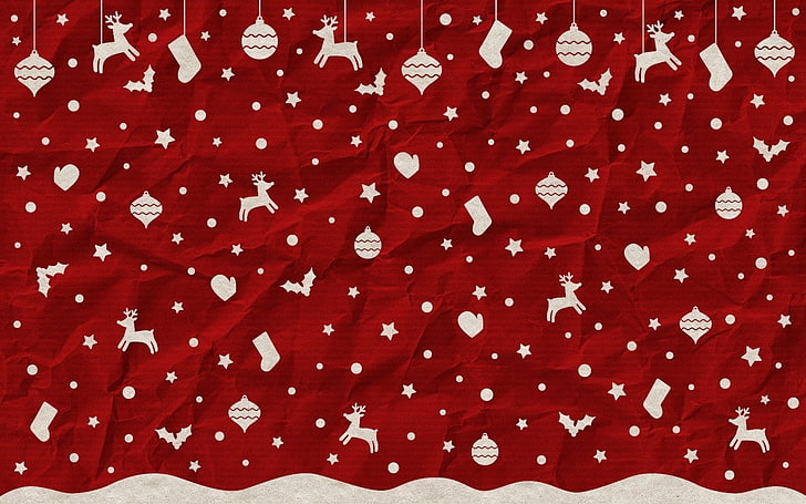Holiday, Christmas, Pattern, Red, Reindeer, HD wallpaper