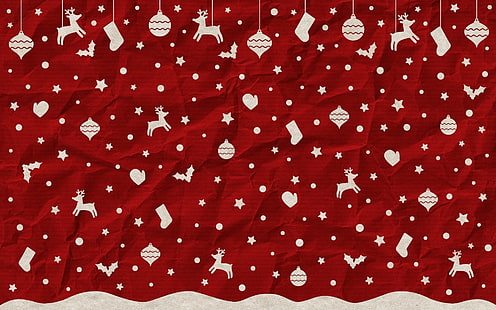 عطلة ، عيد الميلاد ، نمط ، أحمر ، الرنة، خلفية HD HD wallpaper