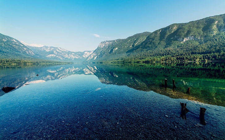 น้ำภูเขาภูมิทัศน์ธรรมชาติสะท้อน, วอลล์เปเปอร์ HD