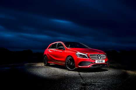 röd, Mercedes-Benz, Mercedes, AMG, A-klass, W176, HD tapet HD wallpaper