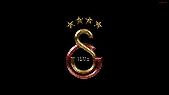 Galatasaray S.K., futebol, logotipo, números, fundo simples, HD papel de parede HD wallpaper
