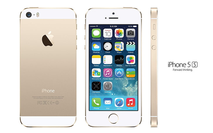 Apple iOS 7 iPhone 5S HD Desktop Wallpaper, gold iPhone 5s, HD wallpaper