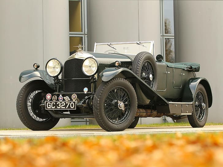 วินเทจ, ย้อนยุค, รถอังกฤษ, 1929 Bentley 4 12, วอลล์เปเปอร์ HD