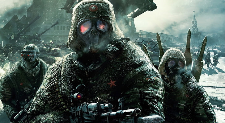 War Art, three person wearing gas mask game poster, Artistic, Fantasy, war  art, HD wallpaper | Wallpaperbetter