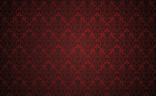 Damassé rouge, papier peint rouge, Aero, Patterns, Damask, Fond d'écran HD HD wallpaper