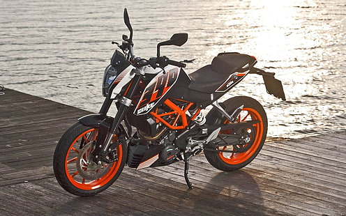 KTM 390 Duke 2014, motocicleta Bajaj Duke 400cc negra y naranja, motocicletas, KTM, 2014, Fondo de pantalla HD HD wallpaper