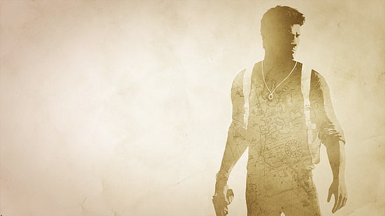 الرجل، ب، المسدس، تصوير، Nathan Drake، uncharted، خلفية HD HD wallpaper