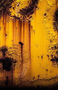 pintura, superficie, óxido, en mal estado, amarillo, Fondo de pantalla HD HD wallpaper
