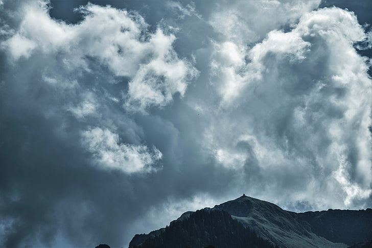 Nimbuswolken, Wolken, Berge, Himmel, HD-Hintergrundbild