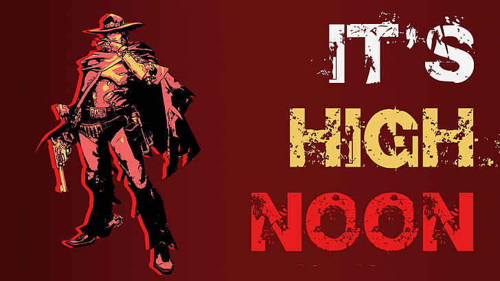 It's High Noon text overlay, Overwatch, McCree (Overwatch), HD tapet