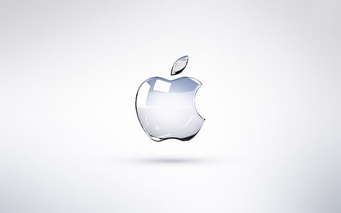 Логотип Apple, яблоко, стекло, ярко-яблоко, логотип, HD обои HD wallpaper