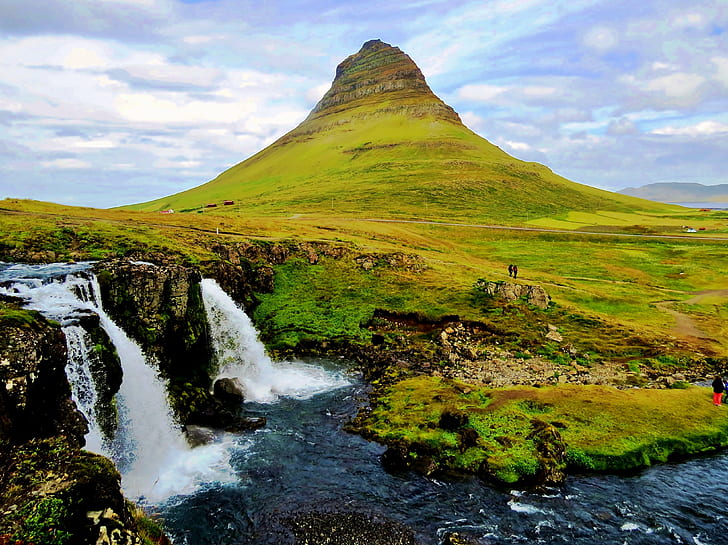 time-lapse photo of water falls near to perfect cone mountain, iceland, iceland, Kirkjufell, Iceland, time-lapse, photo, water falls, perfect, cone, mountain, Photography, travel, Landscape, Waterfalls, nature, hike, day trip, Adventure, arctic, Island, Geography, Geology, image, journey, road  trip, historic, mythic, tips, vista, advice, tourist, wonder, top ten, HD wallpaper