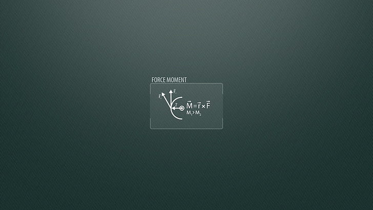 Formula, testo del momento della forza in bianco e nero, tipografia, 2560x1440, scienza, fisica, matematica, formula, Sfondo HD