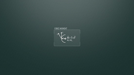 Formel, svartvit kraftmomenttext, typografi, 2560x1440, naturvetenskap, fysik, matematik, formel, HD tapet HD wallpaper