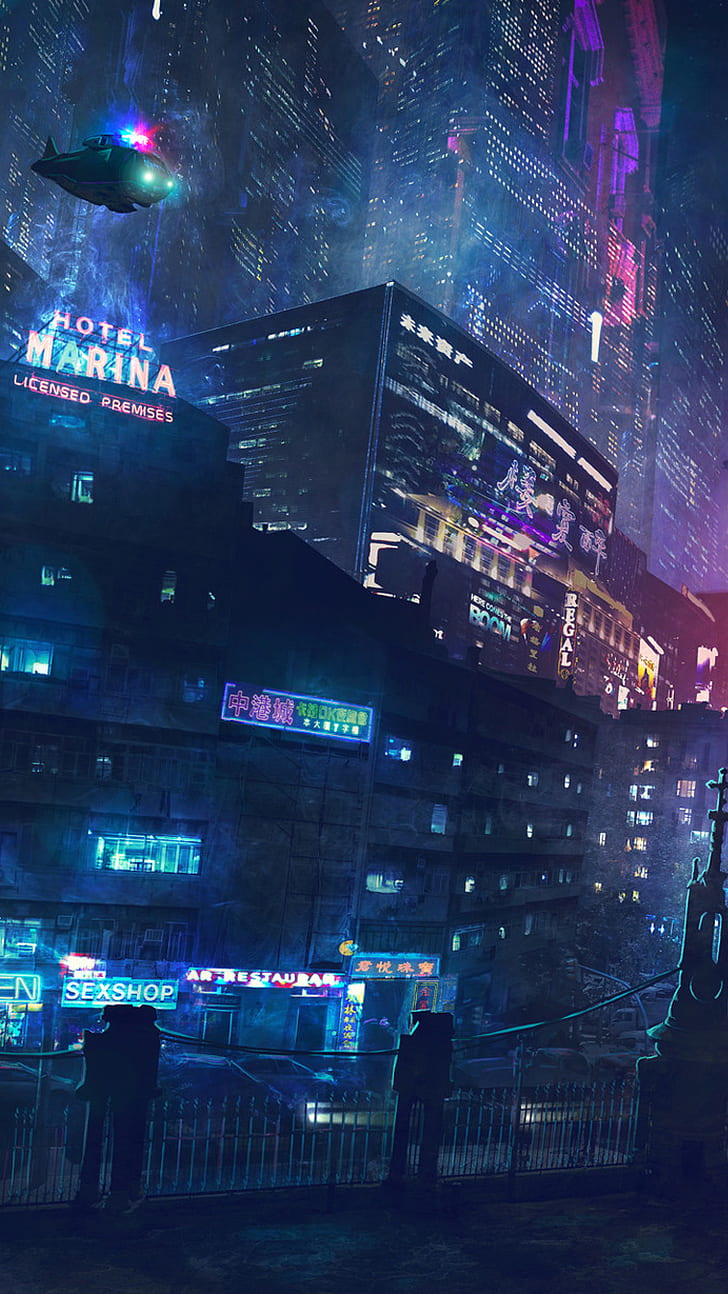 cyberpunk, artwork, street, futuristic, dark, science fiction, dystopic, neo-tokyo, HD wallpaper