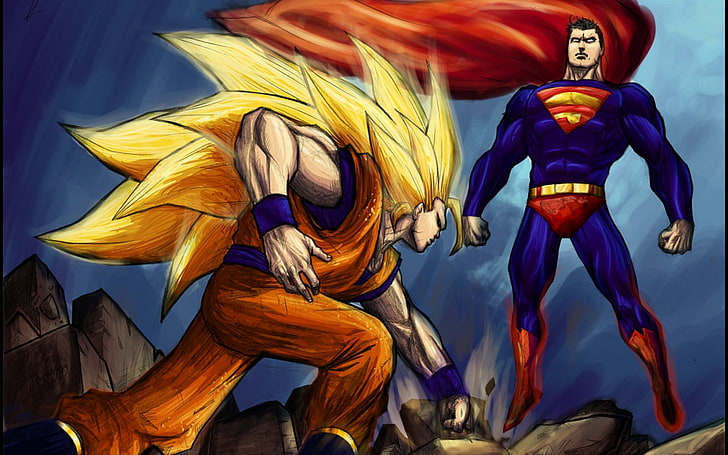 superman son goku goku dragon ball z 1280x800  Anime Dragonball HD Art , Superman, Son Goku, HD wallpaper