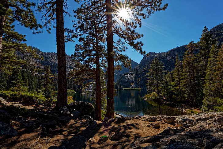 montagnes, lac, CA, États-Unis, lac Tahoe, Fond d'écran HD