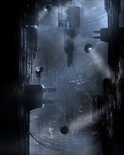 เมือง, อนาคต, ไซเบอร์พังค์, ไซไฟ, มืด, วอลล์เปเปอร์ HD HD wallpaper