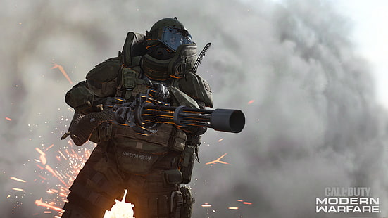 Call of Duty: Modern Warfare, Call Of Duty, Minigun, HD tapet HD wallpaper