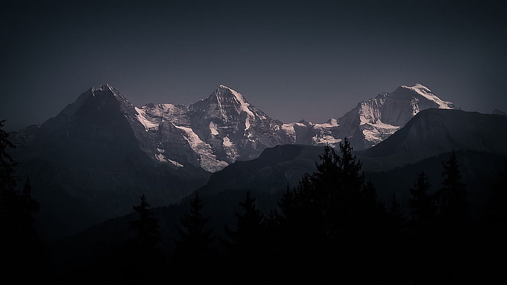 gunung yang tertutup salju, pegunungan, puncak bersalju, alam, lanskap, Wallpaper HD