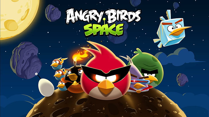 Angry Birds Space Hd, space, nice, rovio, android, iphone, mobile, abgry birds, good, game, games, HD wallpaper
