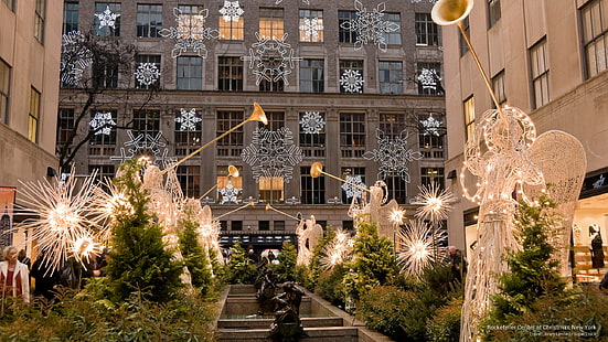 Rockefeller Center à Noël, New York, vacances, Fond d'écran HD HD wallpaper