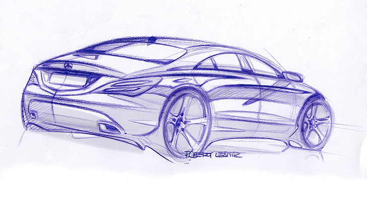 blue cars concept design mercedes benz coupe sketch style 1920x1080  Cars Mercedes HD Art , Blue, cars, HD wallpaper