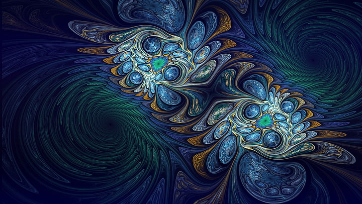 pintura abstracta multicolor, abstracto, fractal, Fondo de pantalla HD