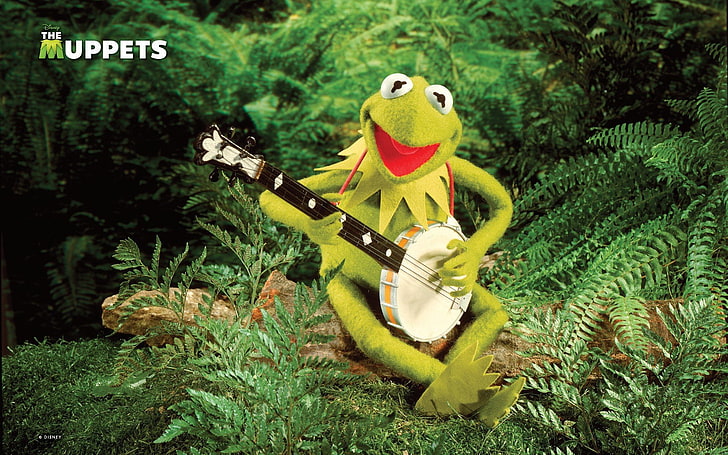 banjo, frog, frogs, green, henson, jim, kermit, HD wallpaper
