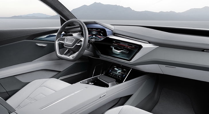 Audi e-tron quattro, SUV, interior, electric cars, HD wallpaper