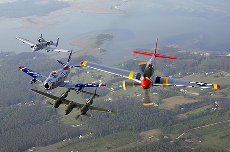 aeroplani a colori assortiti, aerei militari, spettacolo aereo, Fairchild Republic A-10 Thunderbolt II, Sfondo HD HD wallpaper