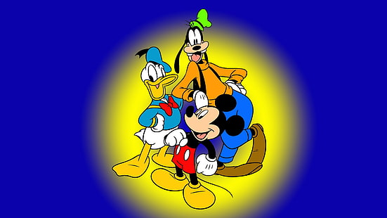 Mickey Mouse Pateta E Pato Donald Personagens Famosos Walt Disney Hd Wallpaper 1920 × 1080, HD papel de parede HD wallpaper