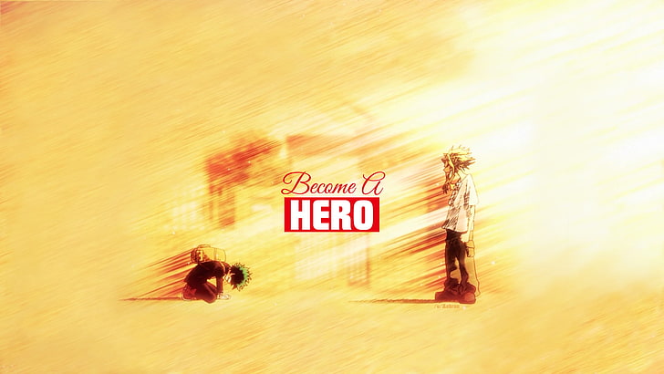 Became A Hero wallpaper, Anime, My Hero Academia, All Might, Izuku Midoriya, HD wallpaper