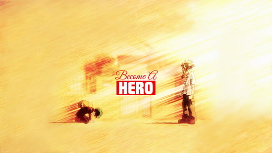 Became A Hero wallpaper, Anime, My Hero Academia, All Might, Izuku Midoriya, HD wallpaper HD wallpaper