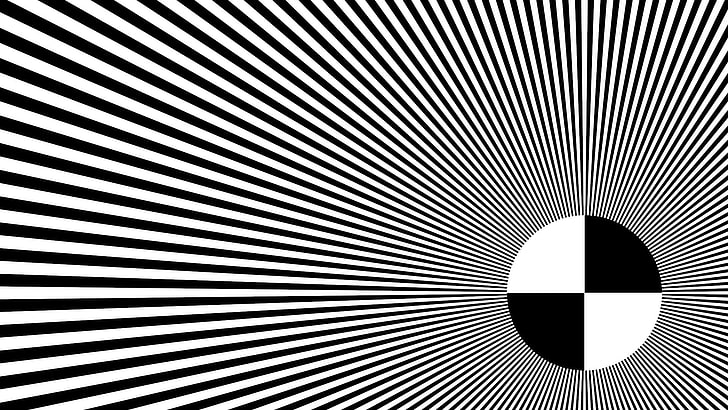 black rays wallpaper, rays, abstraction, white, black, round, hallucination, illusion, HD wallpaper