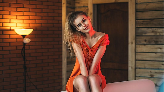 Саша Русских, женщина, модель, 500px, сидит, HD обои HD wallpaper