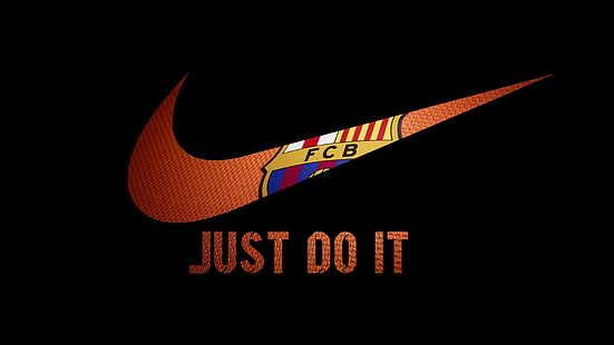 Klub Sepak Bola Barcelona logo Nike, Sepak Bola, Nike, FC Barcelona, ​​Lakukan saja, Wallpaper HD HD wallpaper