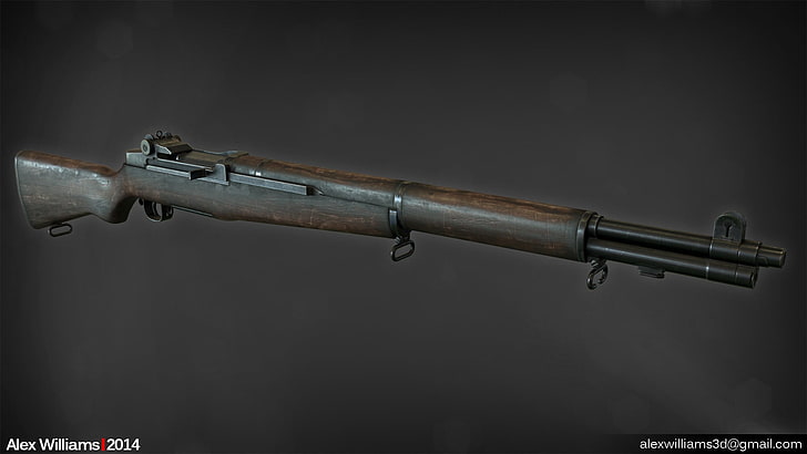 brown hunting rifle, M1 Garand, HD wallpaper