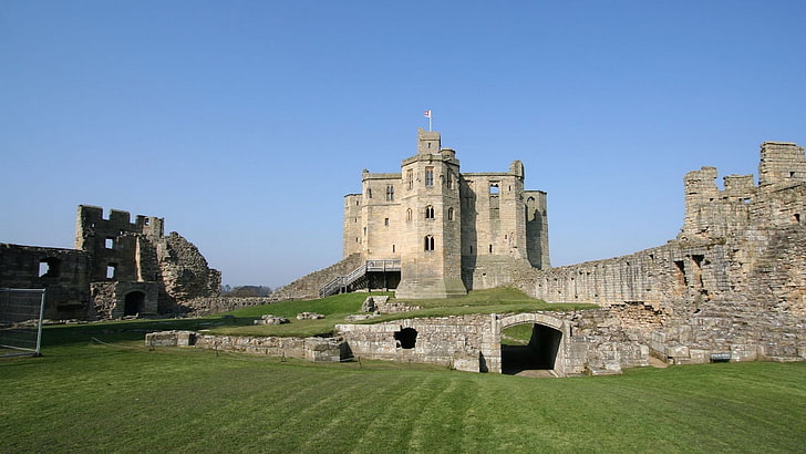 architecture, château, château de Warkworth, Angleterre, ruine, Northumberland, Fond d'écran HD