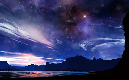 cielo, estrellas, naturaleza, nubes, Fond d'écran HD HD wallpaper