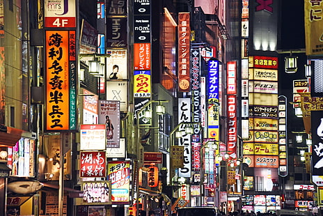 Токио, Япония, Синдзюку, HD обои HD wallpaper