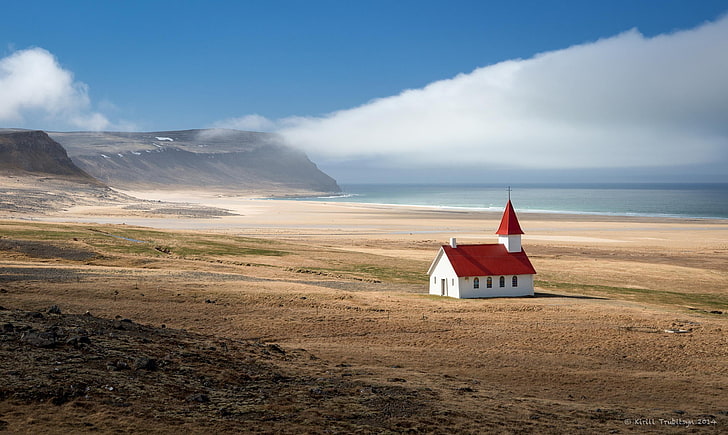 Meer, Wolken, Küste, Kapelle, HD-Hintergrundbild