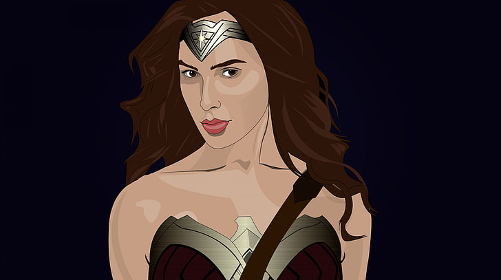 Wonder Woman, Aero, Seni Vektor, wonderwoman, superhero, galgadot, gadis, dc comics, avengers, moives, draw, ilustrator, art, Wallpaper HD