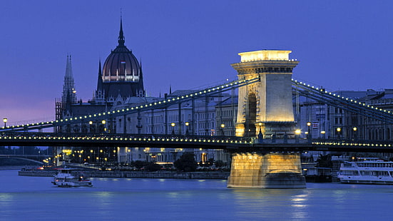 stadsbild, stad, landskap, Budapest, ungerska parlamentsbyggnaden, Ungern, HD tapet HD wallpaper