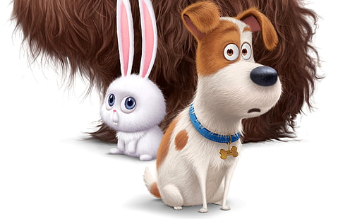 The Secret Life of Pets, Movie, 2016, dog, hare, cute, cartoon, the secret life of pets, movie, 2016, dog, hare, cute, cartoon, HD wallpaper HD wallpaper